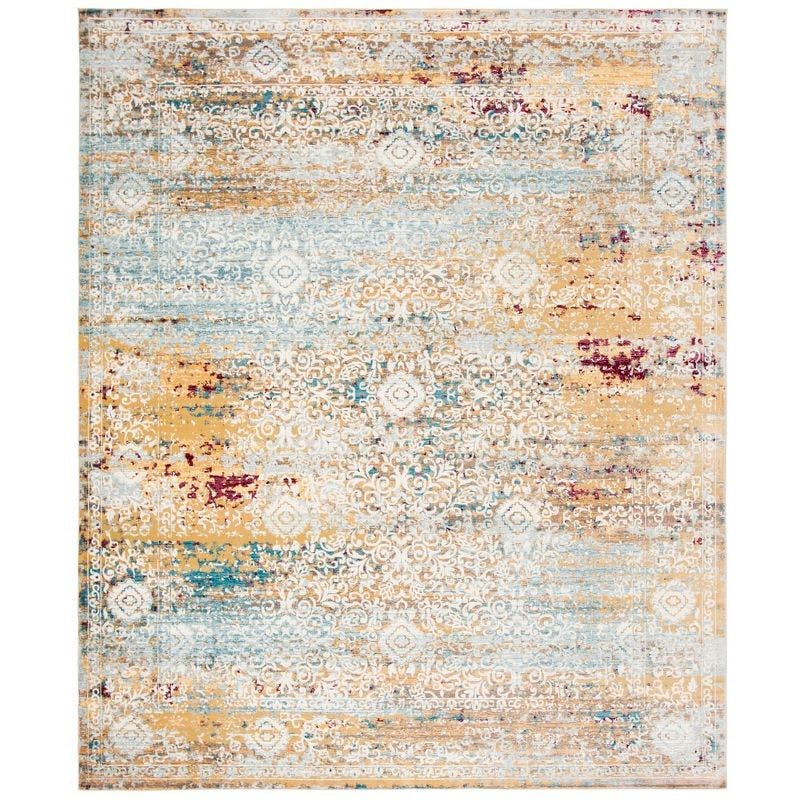 Trend-Setting Transitional Blue Synthetic 8' x 10' Area Rug