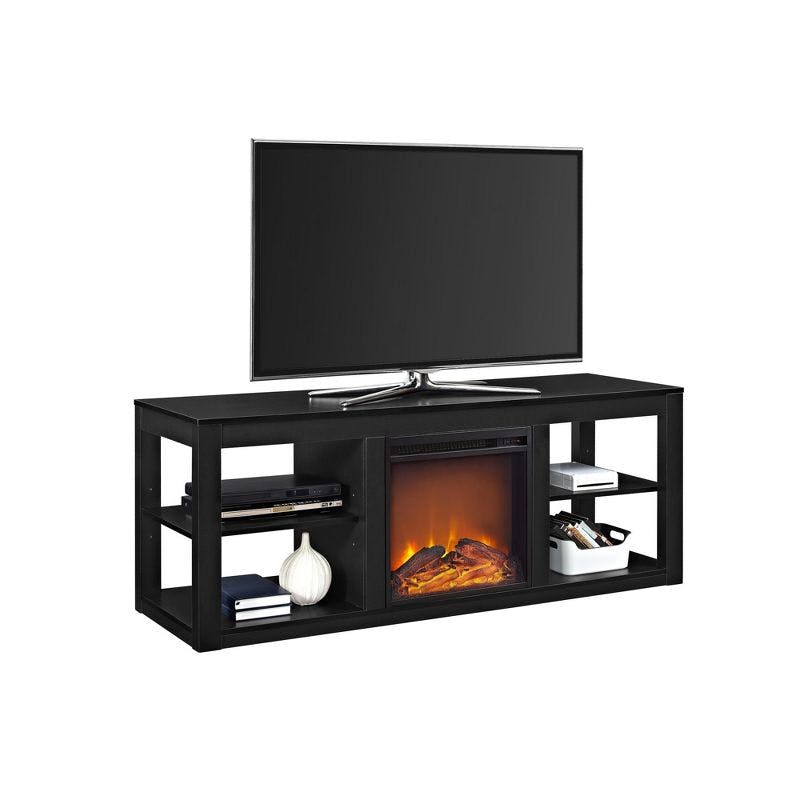 Parsons 59" Black Modern Electric Fireplace TV Stand