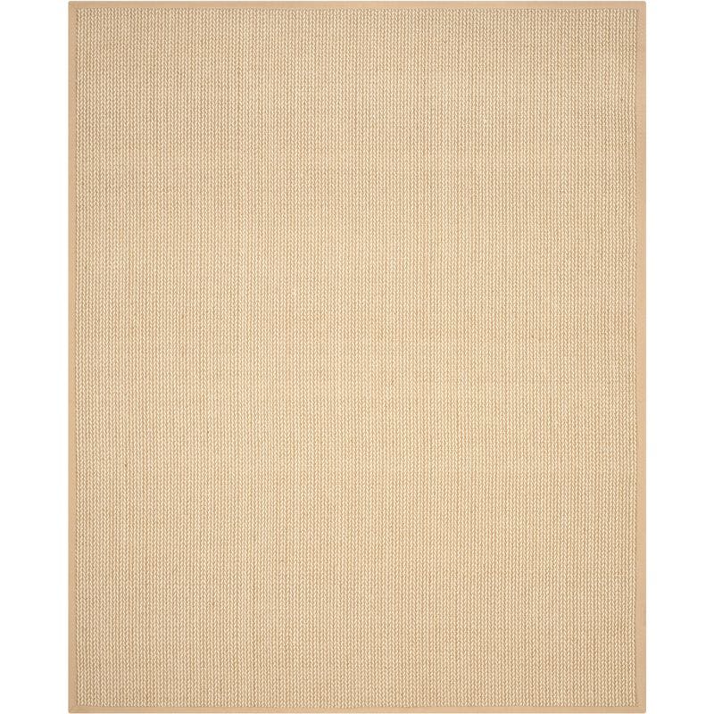 Hand-Knotted Beige Wool Rectangular 6' x 9' Area Rug