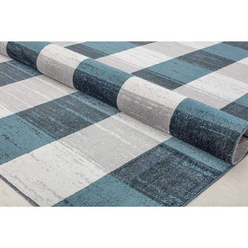 Bedford Check Red Plaid 24" Synthetic Stain-Resistant Area Rug