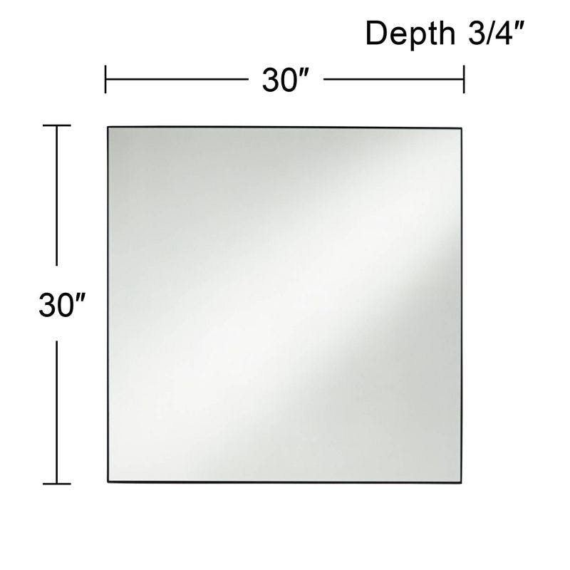 Elegant Matte Black 36" Square Iron Frame Wall Mirror