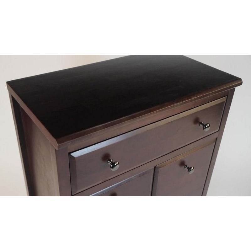 Transitional Coffee Brown Wood Home Office Desk with 3 Drawers