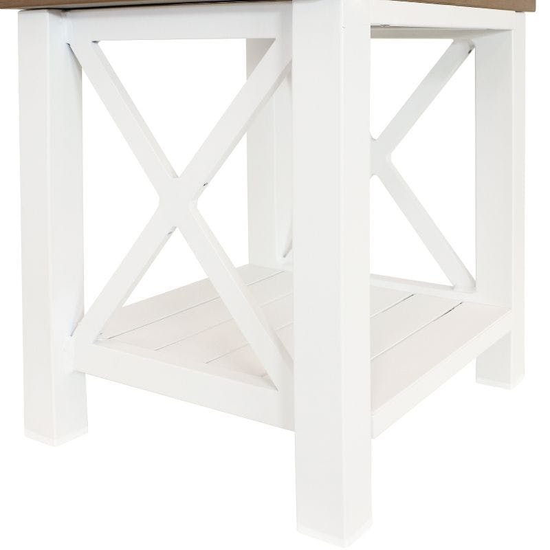 Rustic Charm 18" Metal and Polystyrene Multipurpose Side Table