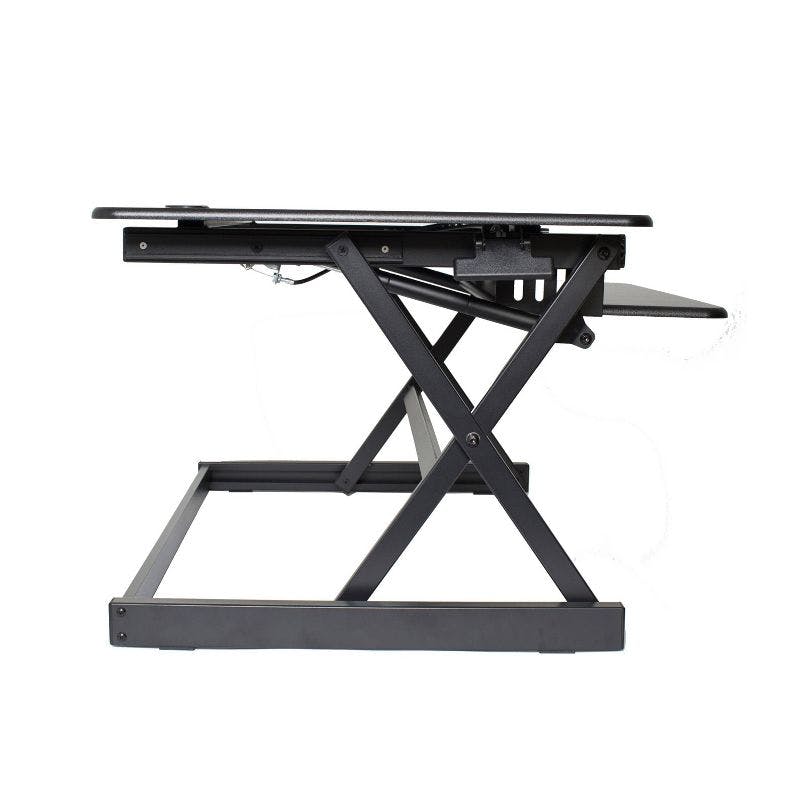 Deluxe 40" Black Metal Wide Standing Desk Converter with Retractable Keyboard Tray