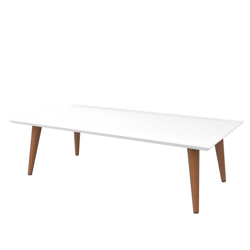 Modern Utopia Rectangular Coffee Table with Splayed Legs in White Gloss