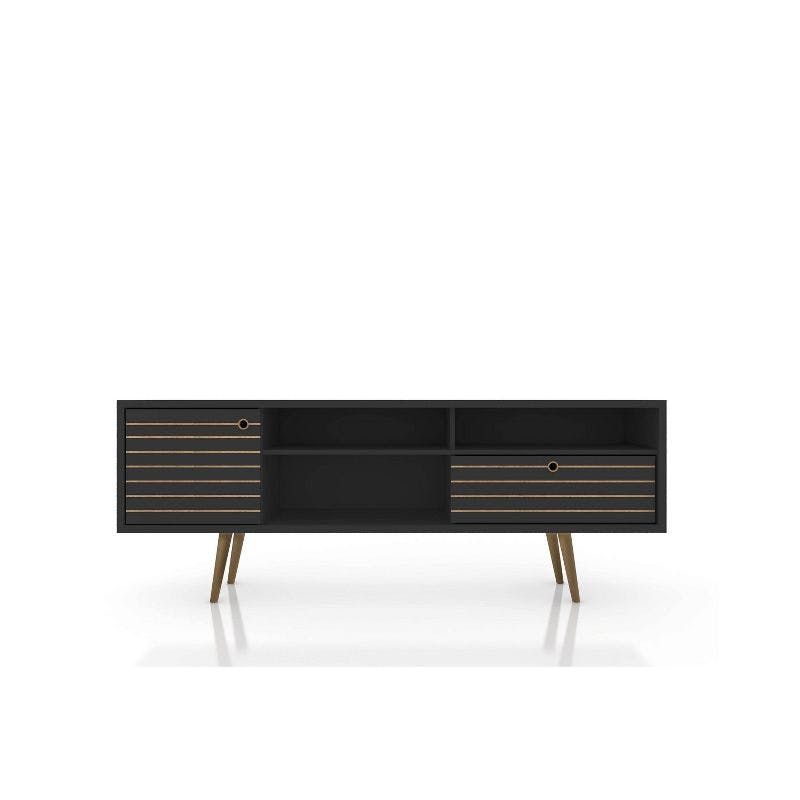 Liberty Modern Black Engineered Wood TV Stand with Splayed Legs