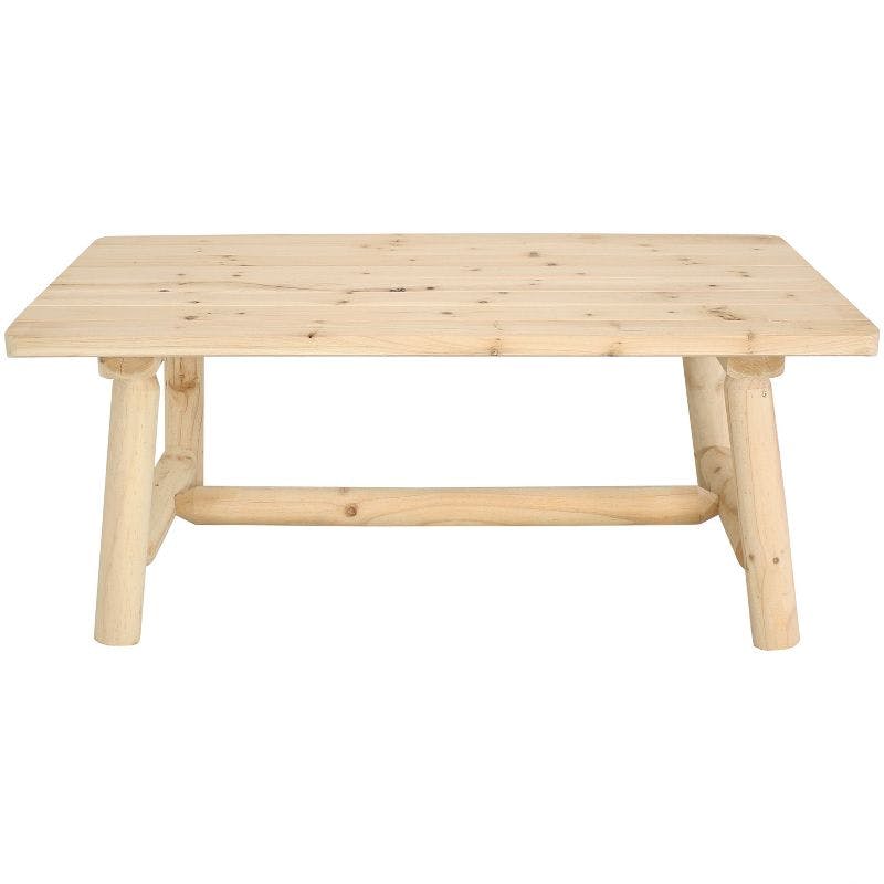 Rustic Unfinished Natural Fir Wood 41'' Coffee Table