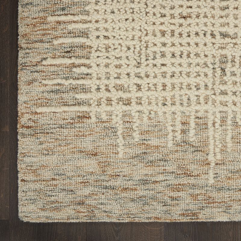 Hand-Tufted Rustic Beige Multi Wool 8' x 10' Area Rug