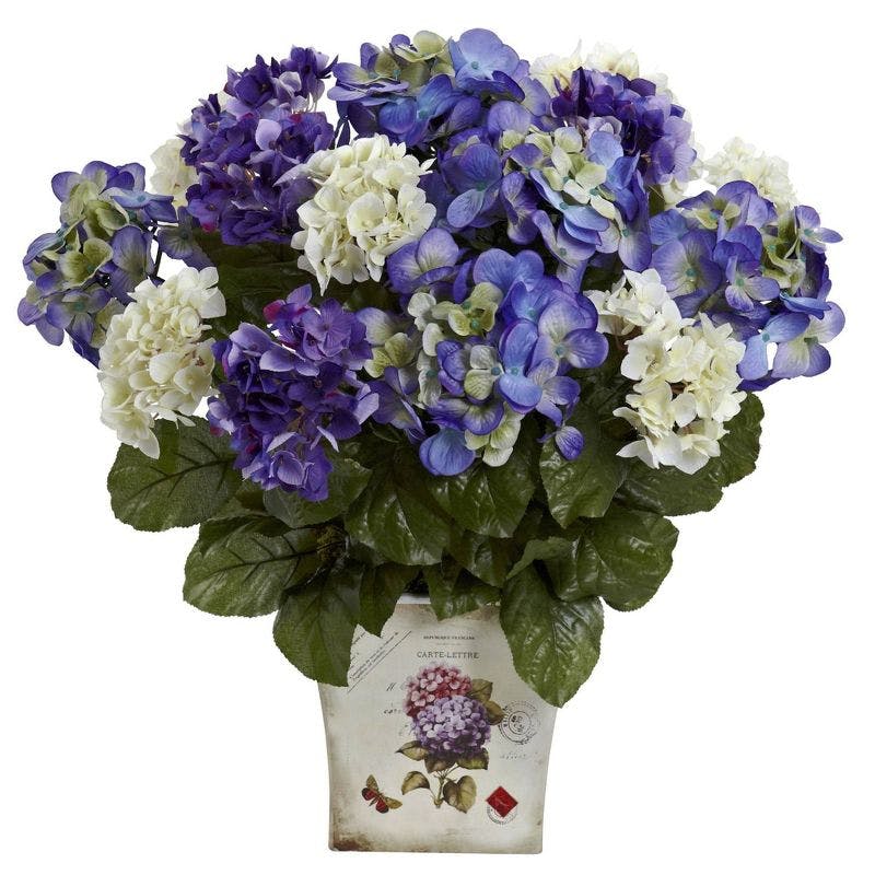 Bright Mixed Hydrangea 30" Potted Outdoor Floral Planter