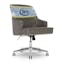 Modern Leighton Swivel Home Office Chair in Gray Bonded Leather