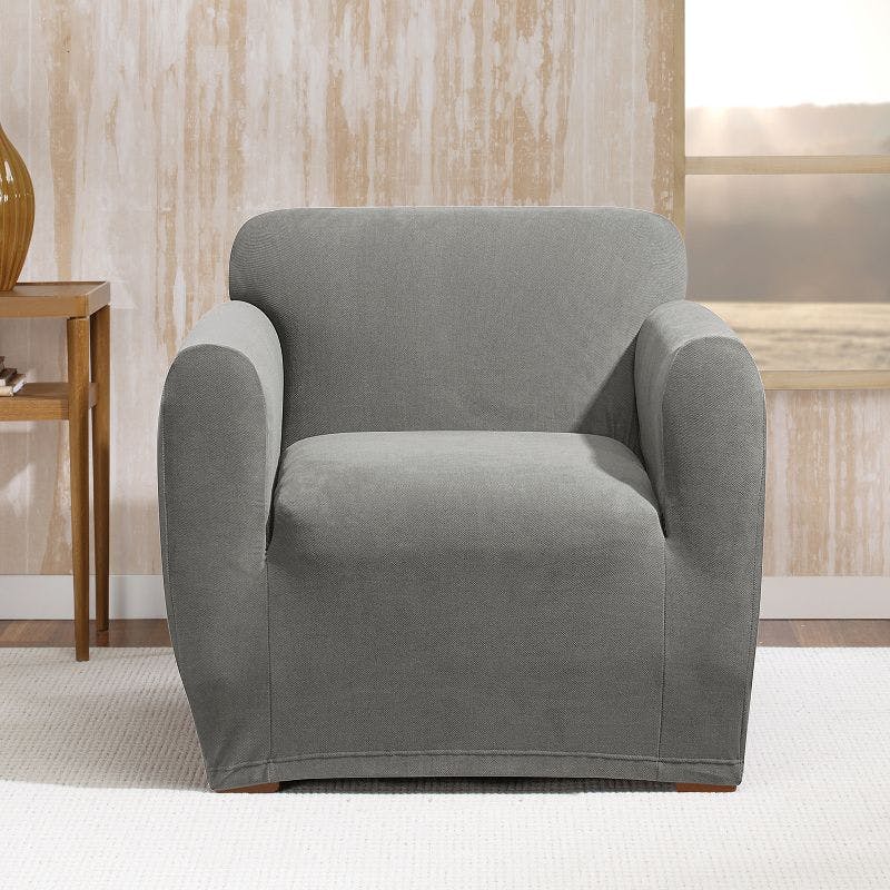 SureFit Stretch Morgan Modern Gray Chair Slipcover