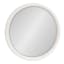 Hogan Distressed White Solid Wood Round Bathroom Vanity Mirror