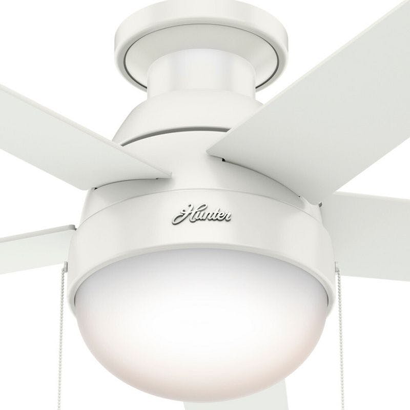 Anslee 46" Fresh White Low Profile LED Ceiling Fan with Reversible Blades