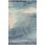 Aqua Blue Abstract Reversible 4' x 6' Easy-Care Wool-Blend Rug