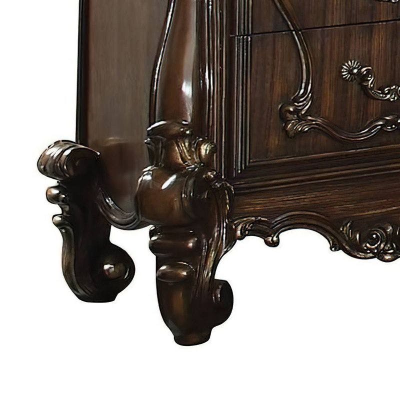 Versailles Cherry Oak 2-Drawer Nightstand with Scrolled Legs
