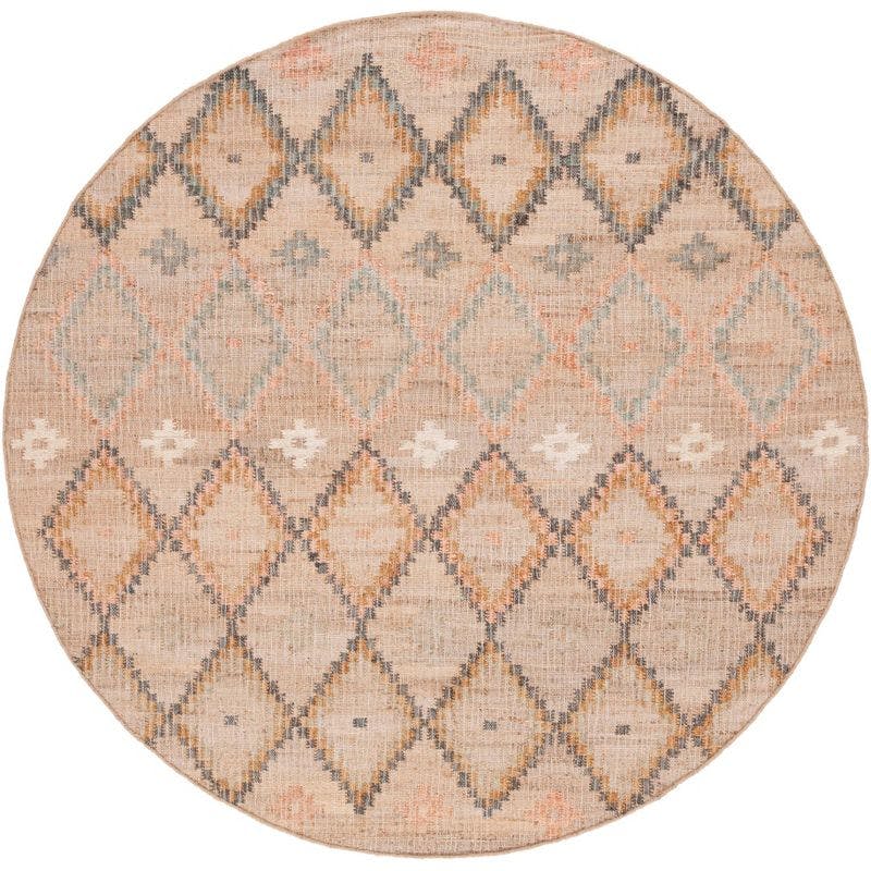 Bohemian Chic Blue Cotton 5' Round Handwoven Area Rug