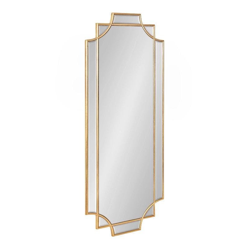 Minuette Full Length Rectangular Wood Mirror in Gold