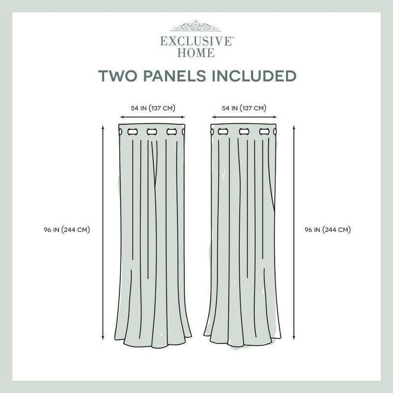 Navy Velvet Grommet Top Light-Filtering Curtain Panel Pair, 54"x84"