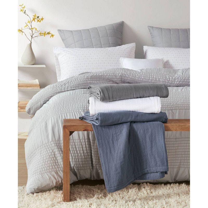 Charcoal Gray Ultra-Soft Cotton Gauze Full/Queen Blanket