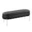 Chloe 49'' Black Faux Leather Storage Bench with Chrome Base
