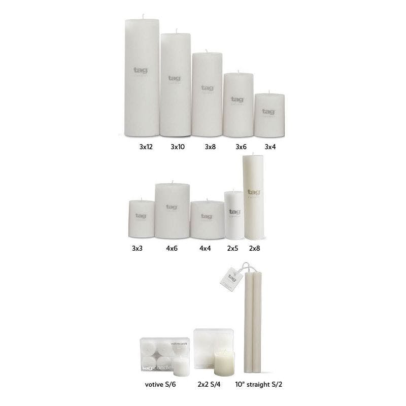Elegant White Paraffin Wax 6x4 Unscented Pillar Candle