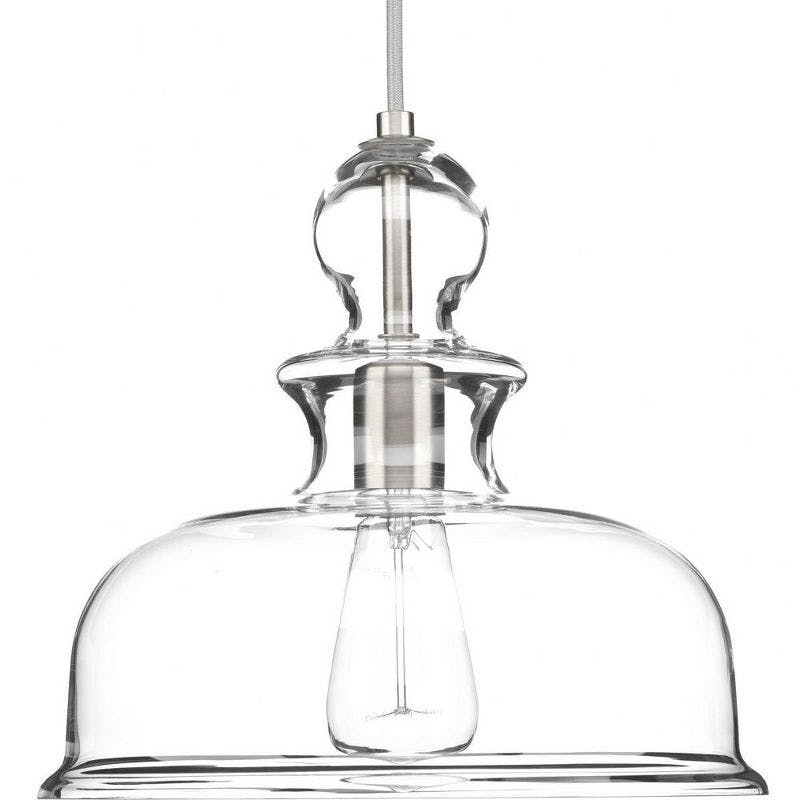 Staunton Brushed Nickel 15'' Modern Pendant Light with Clear Glass Shade