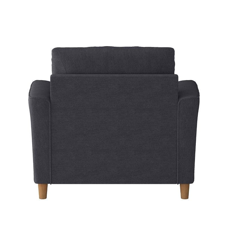 Comfy Nook Dark Grey Microfiber Wood Accent Chair