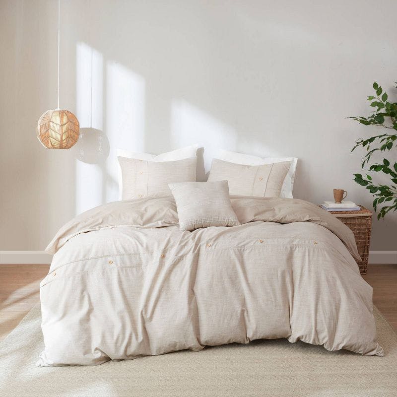 Modern Farmhouse King/Cal King Organic Cotton Comforter Set