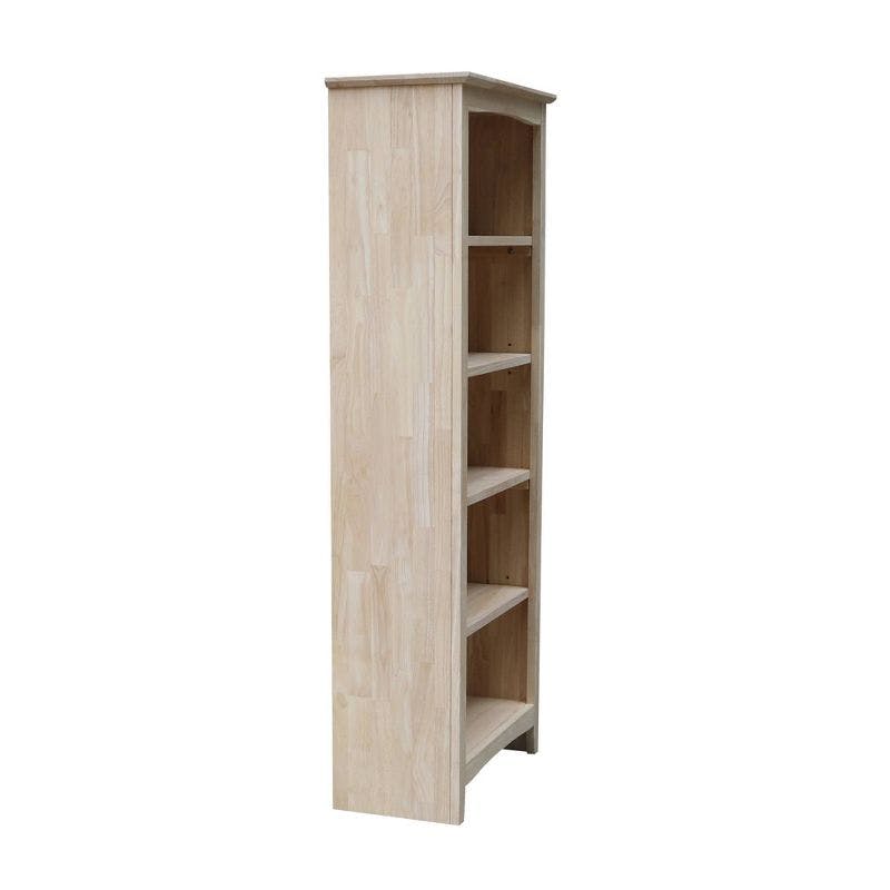 Eco-Friendly Parawood 66" Adjustable Shaker Bookcase - Unfinished