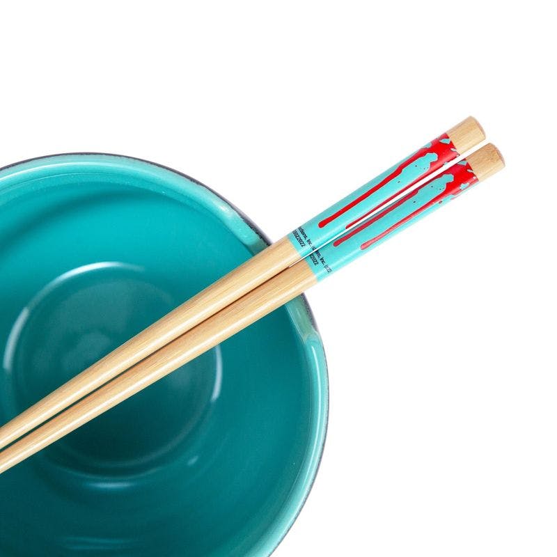 Jason Voorhees 20-Ounce Jet-Black Ramen Bowl with Chopsticks