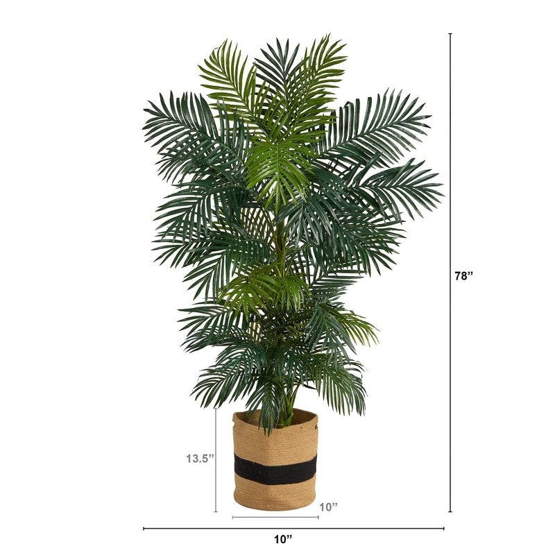 Tropical Golden Cane 53" Artificial Palm Tree in Cotton Planter
