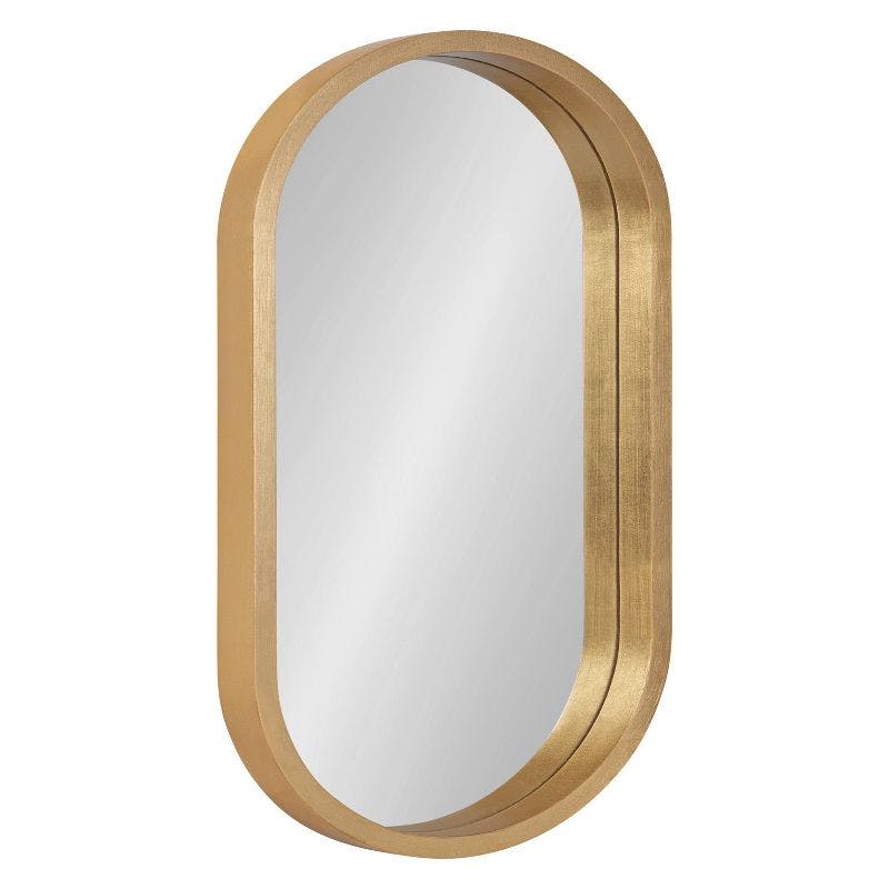 Elegant Full-Length Gold Wood Vanity Mirror, 33"x23.5"