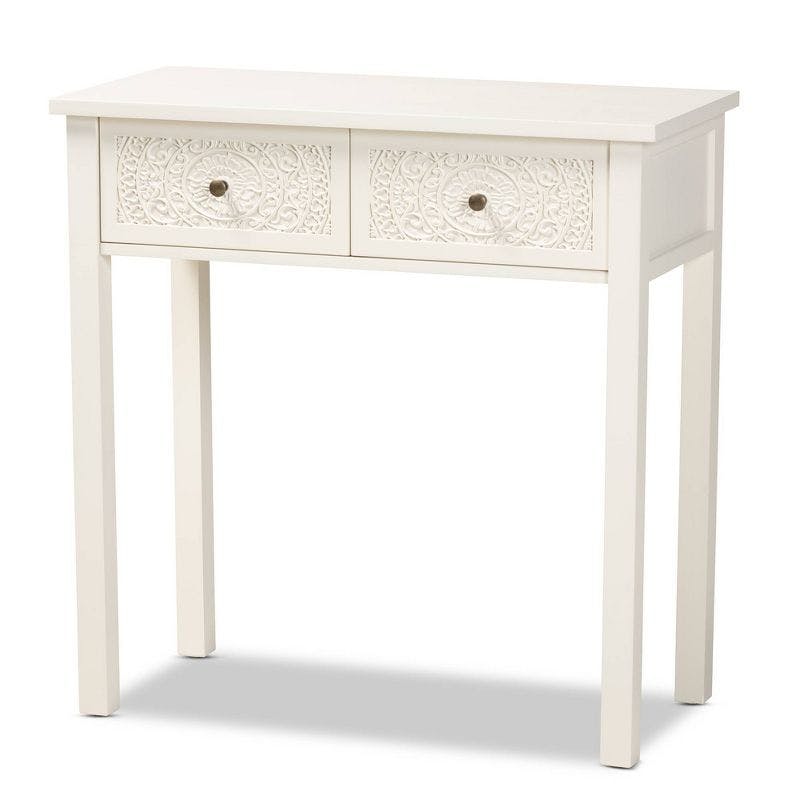 Lambert Classic White Firwood 2-Drawer Console Table