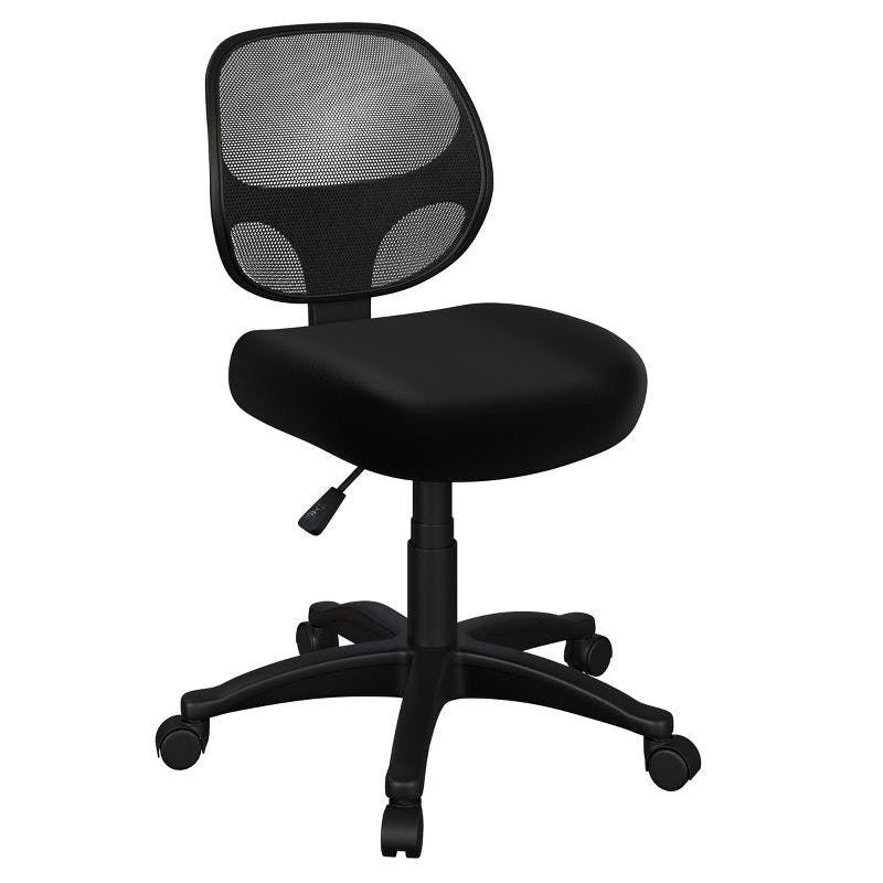 ErgoFlex Black Mesh Swivel Adjustable Armless Task Chair