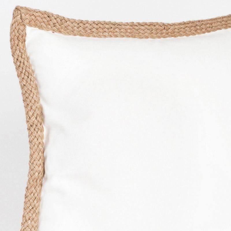 27" Ivory Cotton & Jute Braided Square Throw Pillow