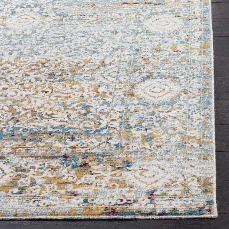 Trend-Setting Transitional Blue Synthetic 8' x 10' Area Rug