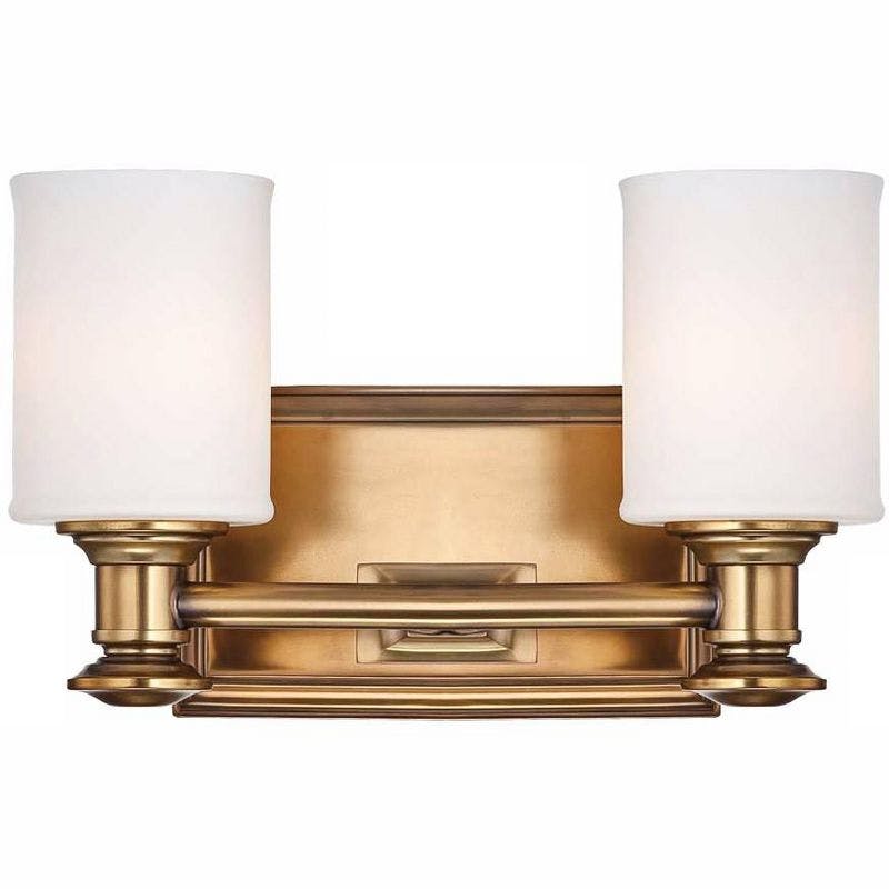 Harbour Point Liberty Gold 2-Light Bathroom Vanity with Opal Glass