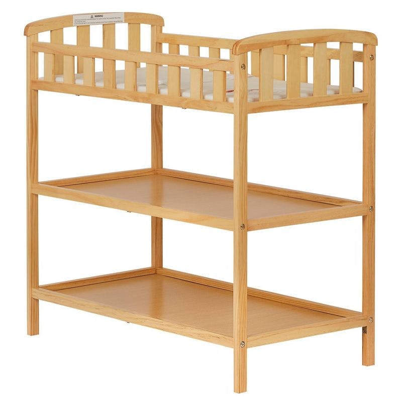 Compact Emily Natural Pine Wood Changing Table with Safety Strap