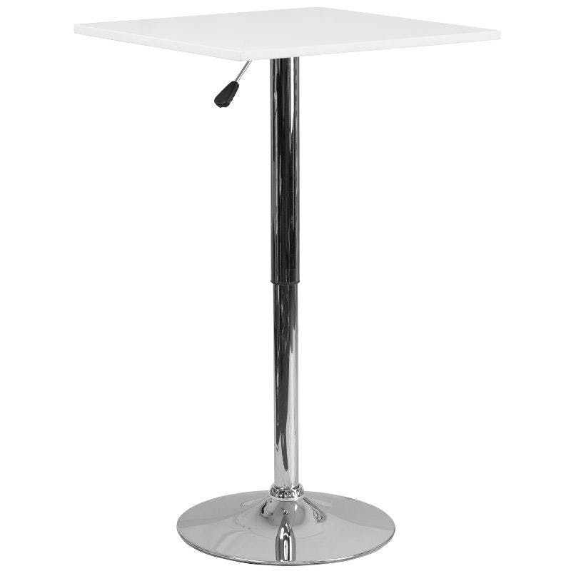 Elevate 23.75'' Square White Wood Adjustable Height Table