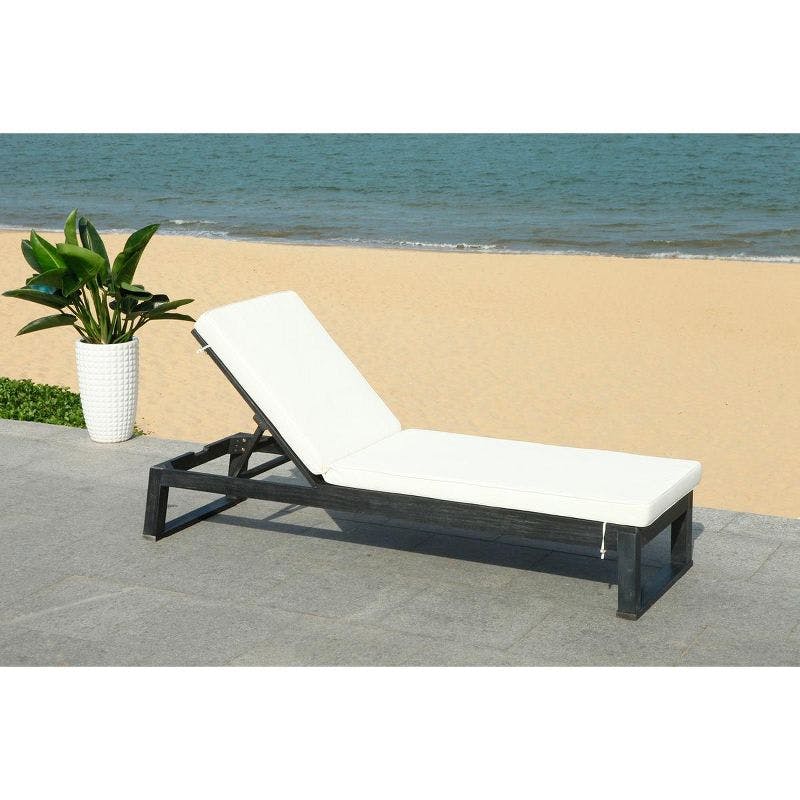 Contemporary Black & Beige Hanging Chaise Lounger with Cushions