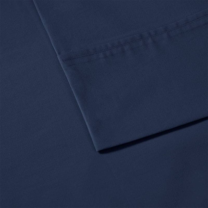 Navy King Cotton Percale Ultra-Soft Sheet Set