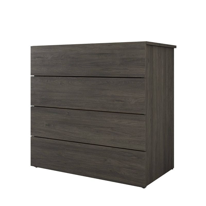 Modern Bark Grey 4-Drawer Vertical Chest for Sleek Bedroom Storage