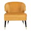 Stazia Marigold Velvet Wingback Armless Accent Chair with Gold Caps