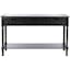 Farmhouse Chic Black Wood & Metal 3-Drawer Console Table