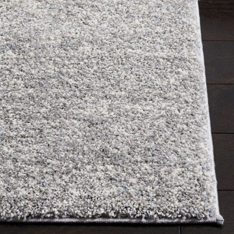 Abstract Elegance 6'7" Square Gray Synthetic Area Rug