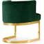 Luxe Emerald Barrel Upholstered Arm Chair with Gold Base