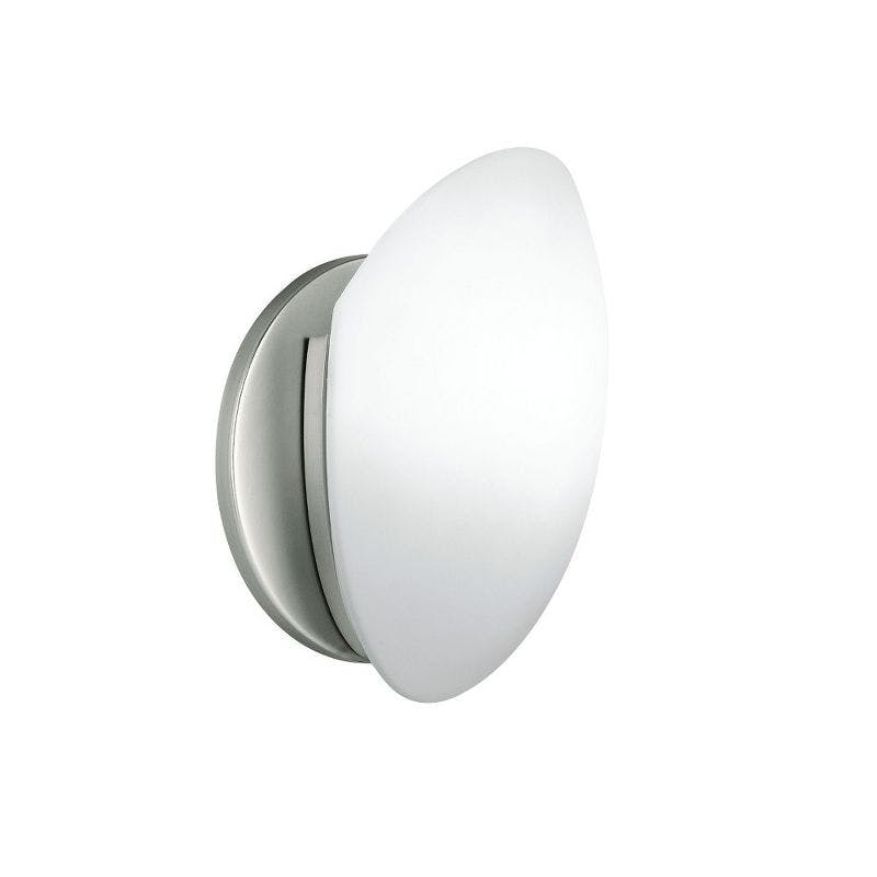 Modern Elegance 8" Brushed Nickel Wall Sconce with White Alabaster Glass