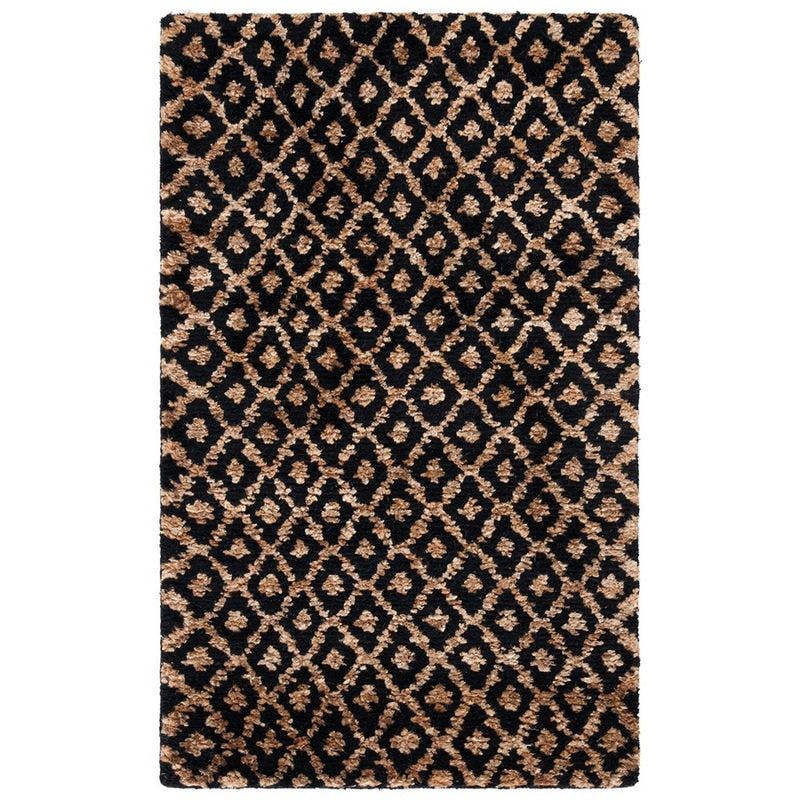 Hand-Knotted Bohemian Black Wool 2' x 3' Area Rug