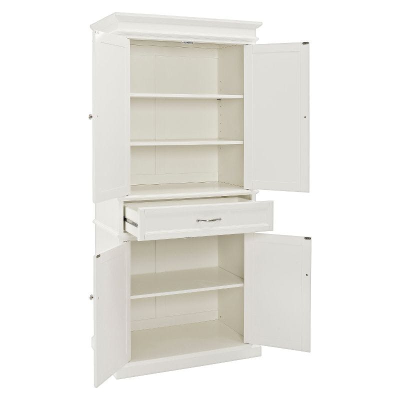 Parsons Classic White Transitional Pantry with Adjustable Shelves