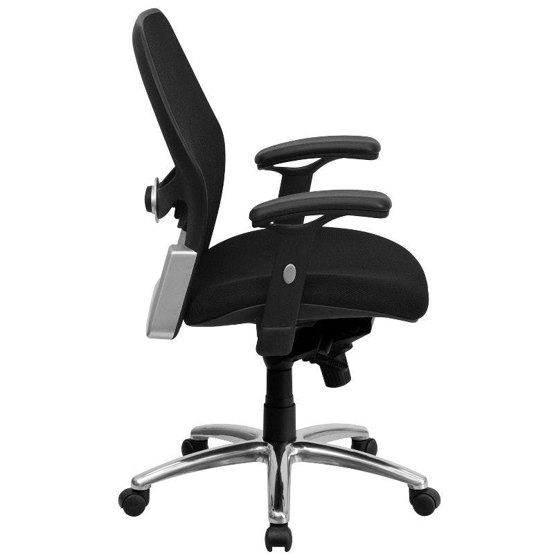 Ergonomic Black Mesh Mid-Back Executive Swivel Chair with Adjustable Arms